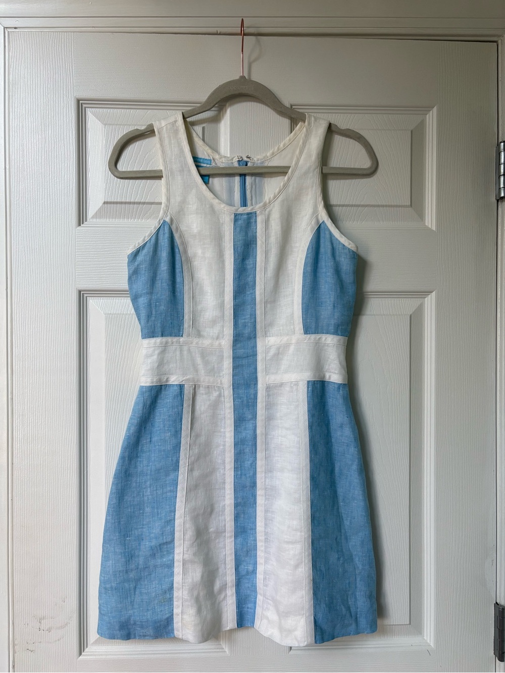 Island Company White & Light Blue Linen Latitude Dress